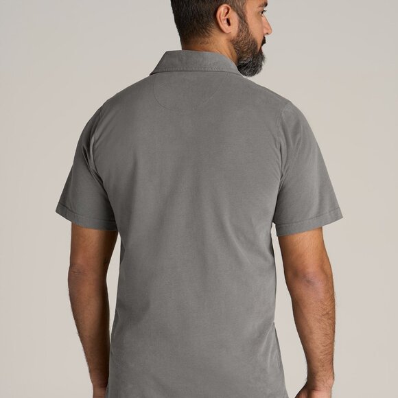 American Tall LJ&S Ultra Soft Short Sleeve Cotton Polo for Tall Men in Vintage P - Picture 3 of 3